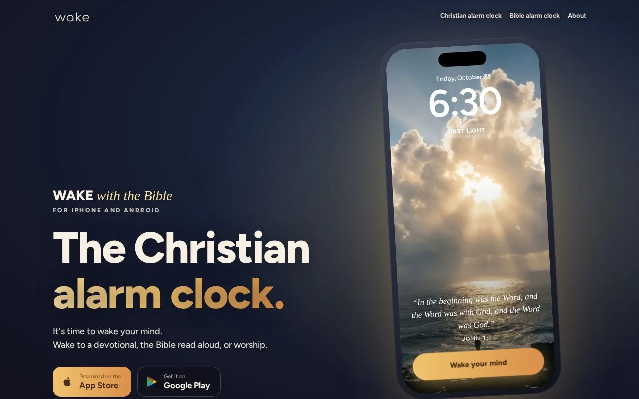 WAKE with the Bible 첫 화면